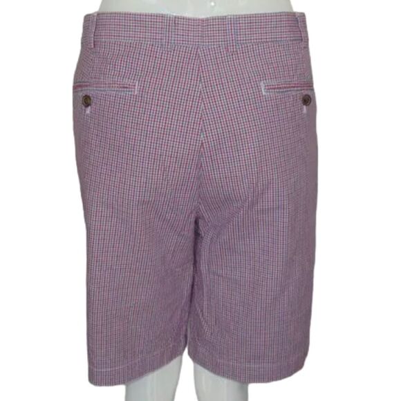 BROOKS BROS Shorts, 38, Blue/red micro plaid, Bermuda/Walking, Zipper, Pockets - Picture 7 of 12